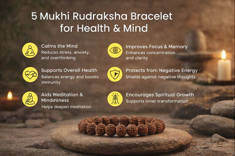 5 Mukhi Rudraksha Bracelet Benefits for a Healthy Mind & Body