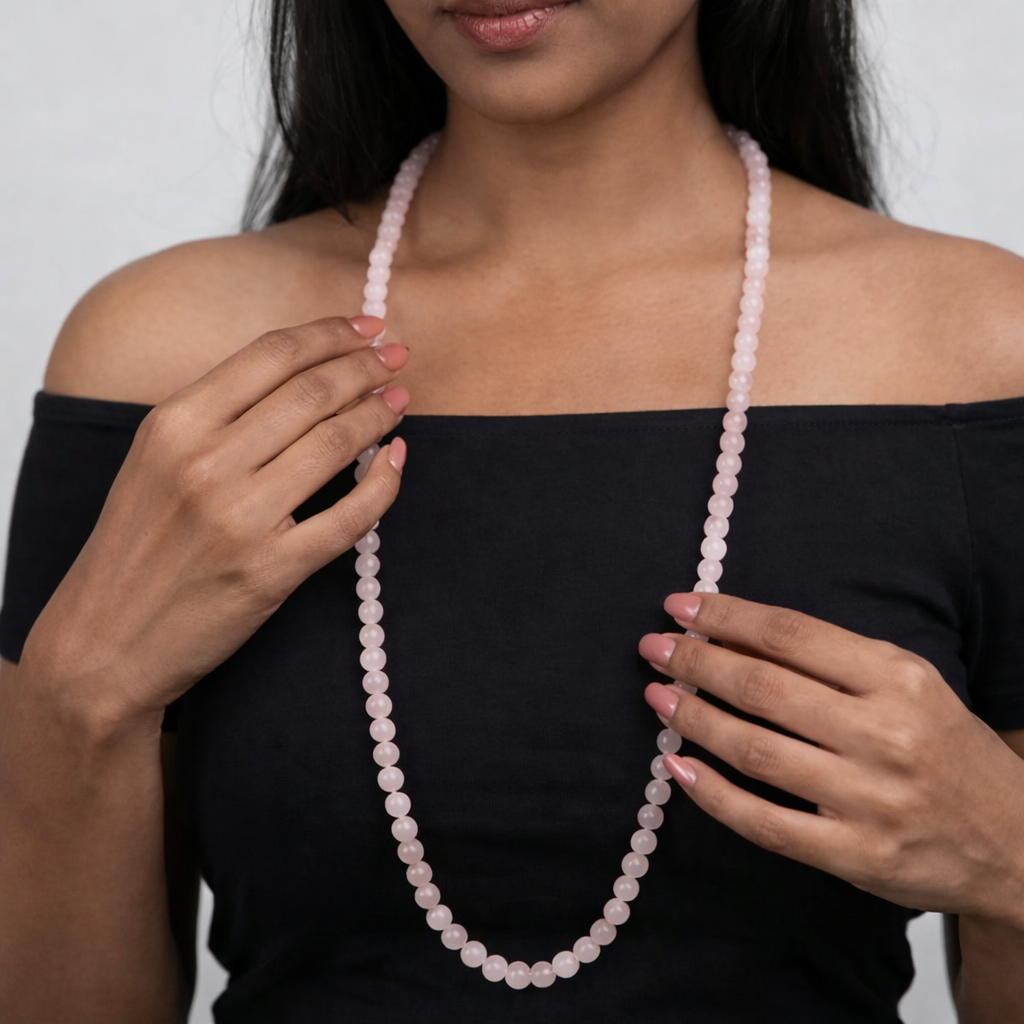 Rose Quartz Mala - 8mm || 108 Beads