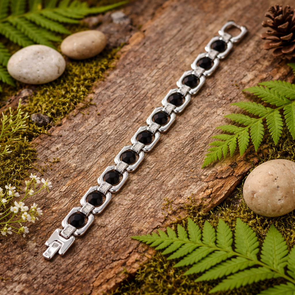 Metal Karungali Bracelet - Silver