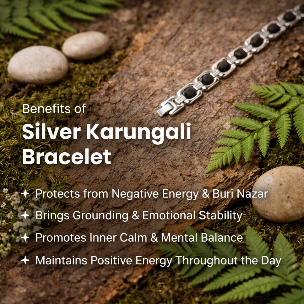 Metal Karungali Bracelet - Silver