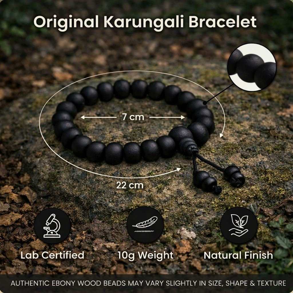 Karungali Malai (8mm) with 8mm Karungali Bracelet (Govt. Certified)