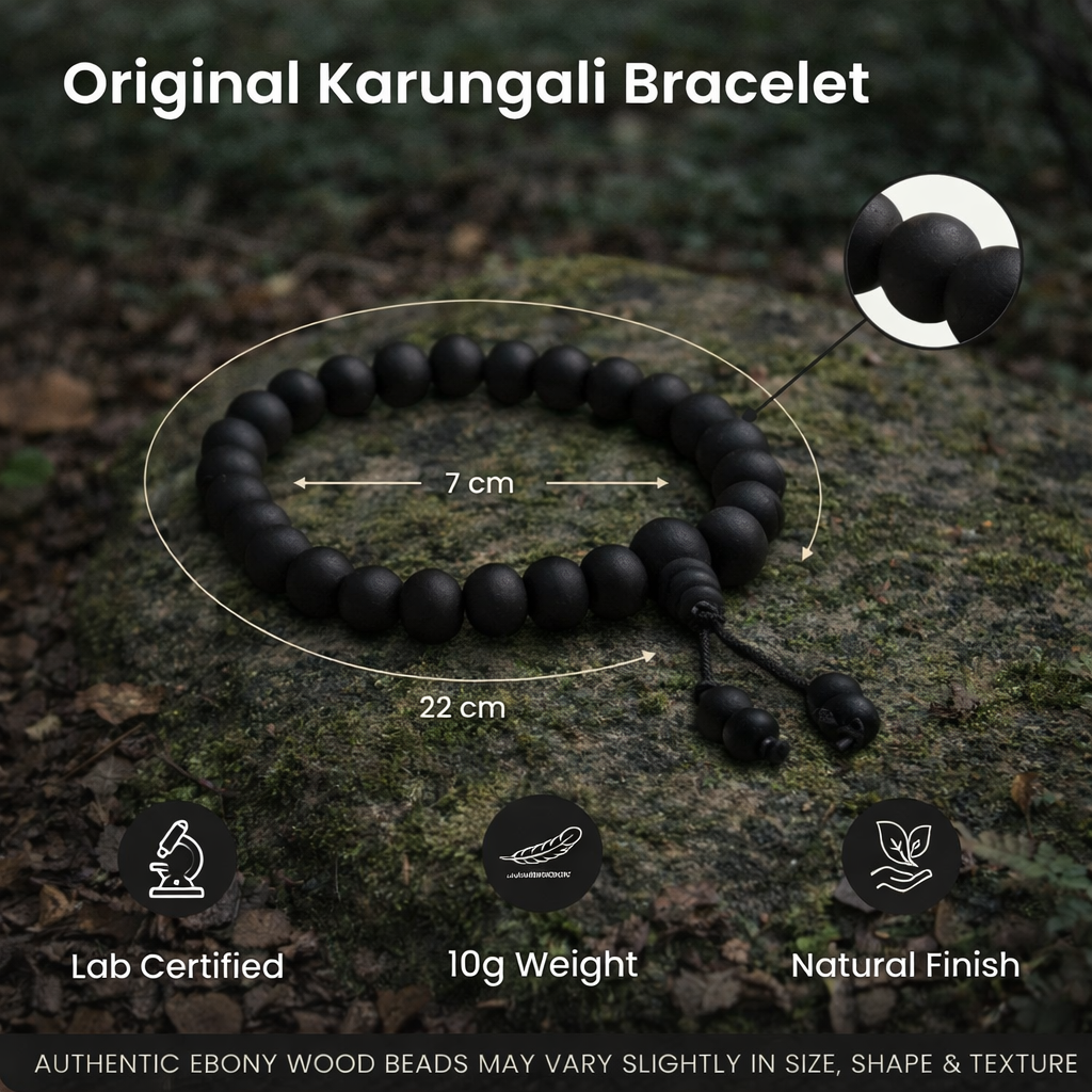 Karungali Family Protection Combo – Kids Karungali Mala (6mm) and 8mm Karungali Bracelet
