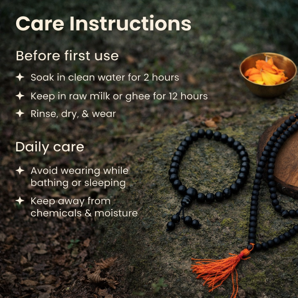 Karungali Family Protection Combo – Kids Karungali Mala (6mm) and 8mm Karungali Bracelet