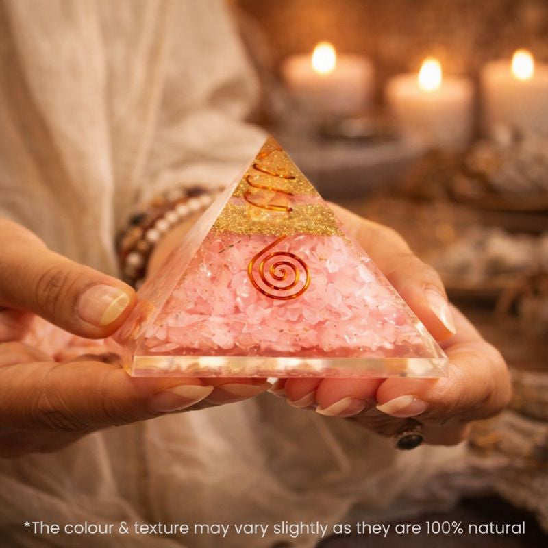 Love Attraction Pyramid – Orgonite Rose Quartz Energy Pyramid