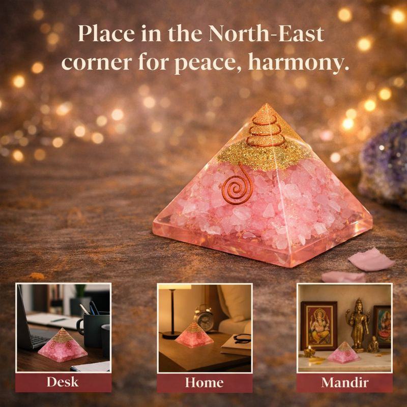 Love Attraction Pyramid – Orgonite Rose Quartz Energy Pyramid