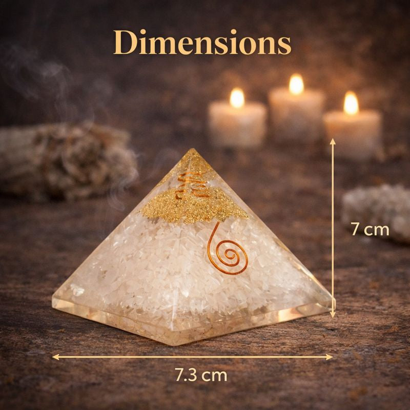 Clear Quartz Pyramid – Orgonite Master Healer Energy Pyramid
