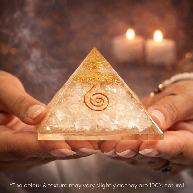 Clear Quartz Pyramid – Orgonite Master Healer Energy Pyramid