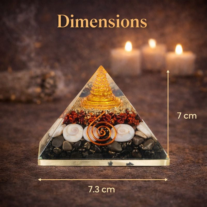Lakshmi Yantra Pyramid with FREE Raw Pyrite Stone