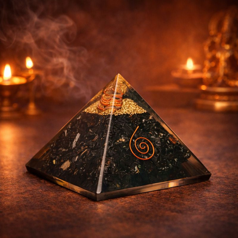 Black Obsidian Pyramid – Orgonite Protection & Grounding Pyramid