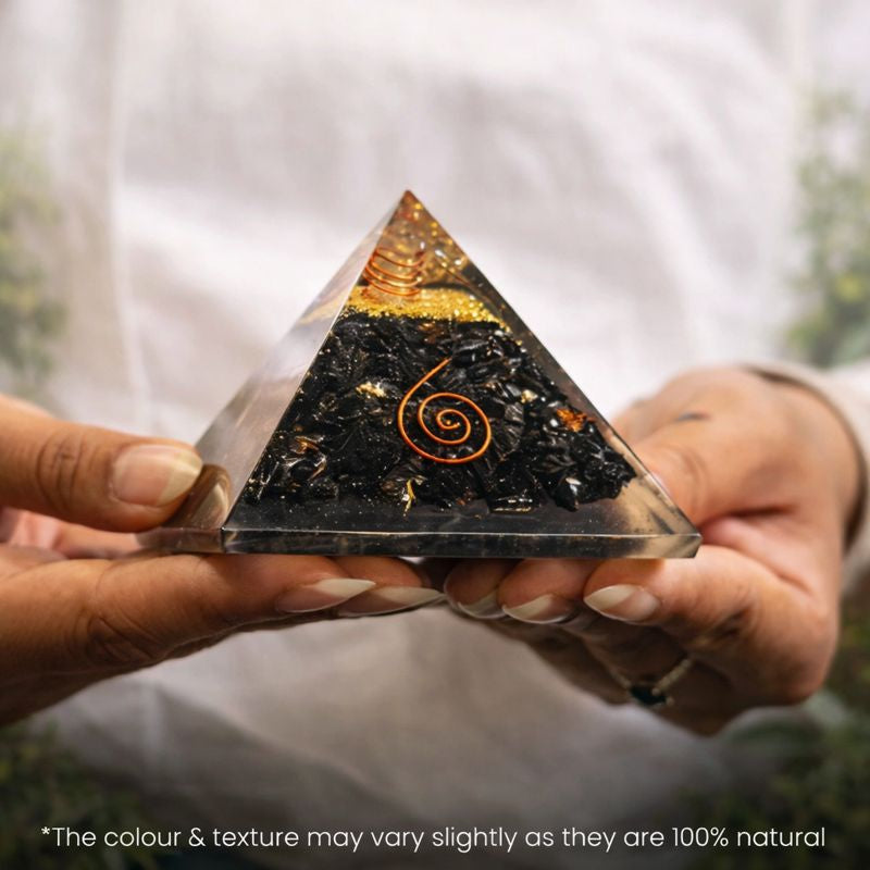 Black Obsidian Pyramid – Orgonite Protection & Grounding Pyramid