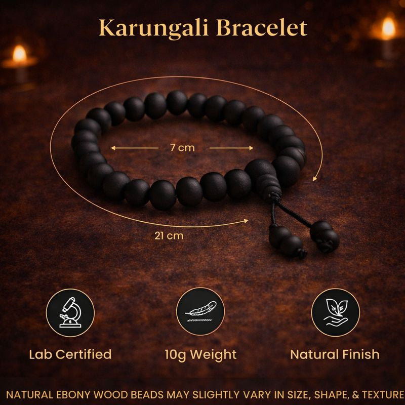 Silver Capped Karungali Malai – with FREE Karungali Bracelet