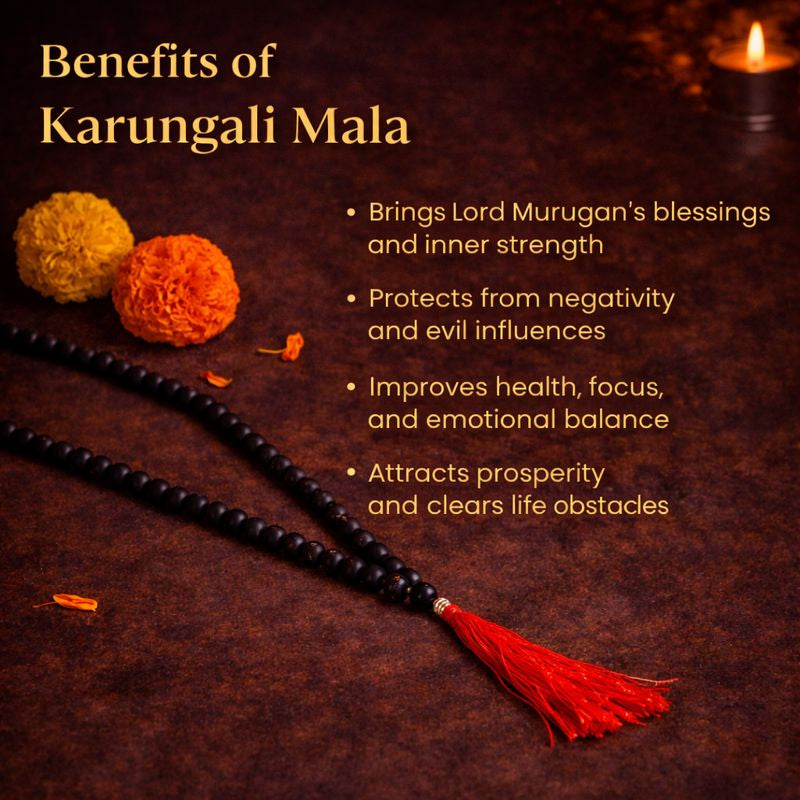 Karungali Malai 6mm for Kids (108+1 Beads) Original Ebony Wood