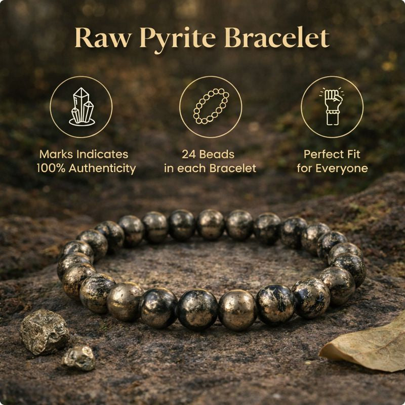 Raw Pyrite Bracelet with FREE Raw Selenite Plate