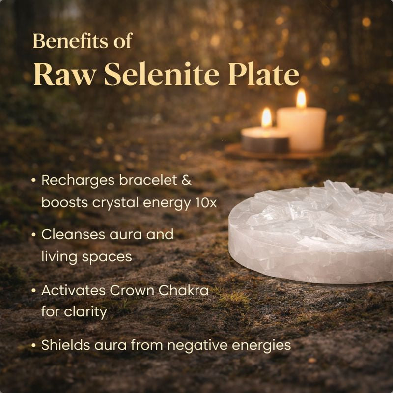 Amethyst Bracelet with FREE Raw Selenite Plate