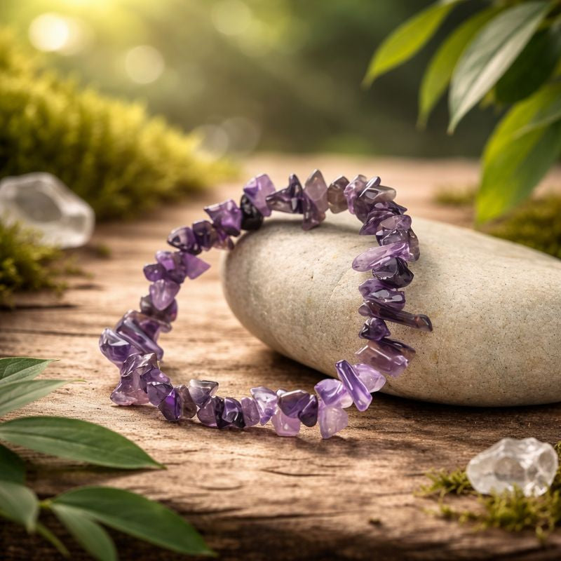 Amethyst Chips Bracelet Stretchable