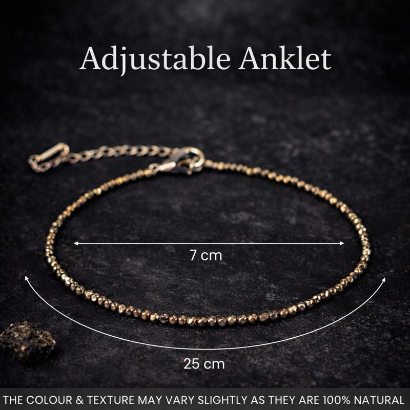 Pyrite Anklet with FREE Rose Quartz Bracelet