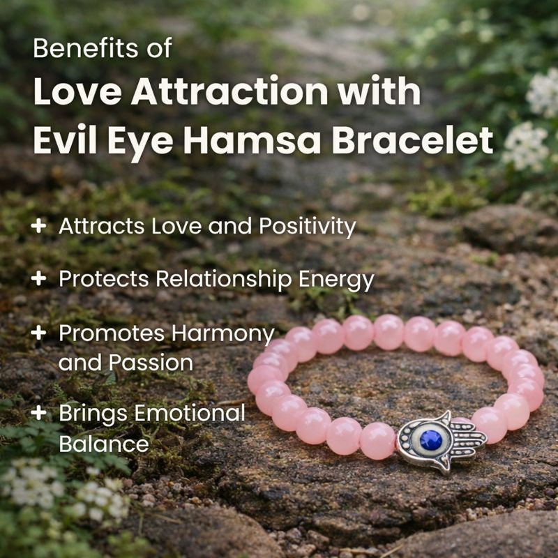 Love Attraction with Evil Eye Hamsa Bracelet