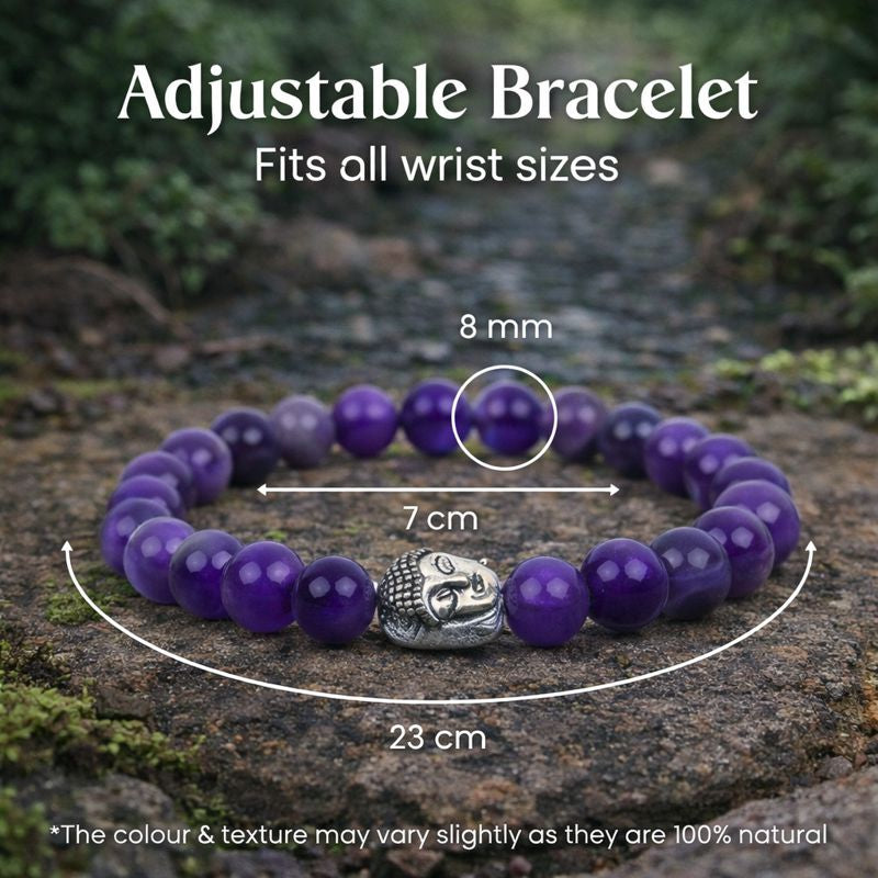 Amethyst Bracelet with FREE Raw Selenite Plate