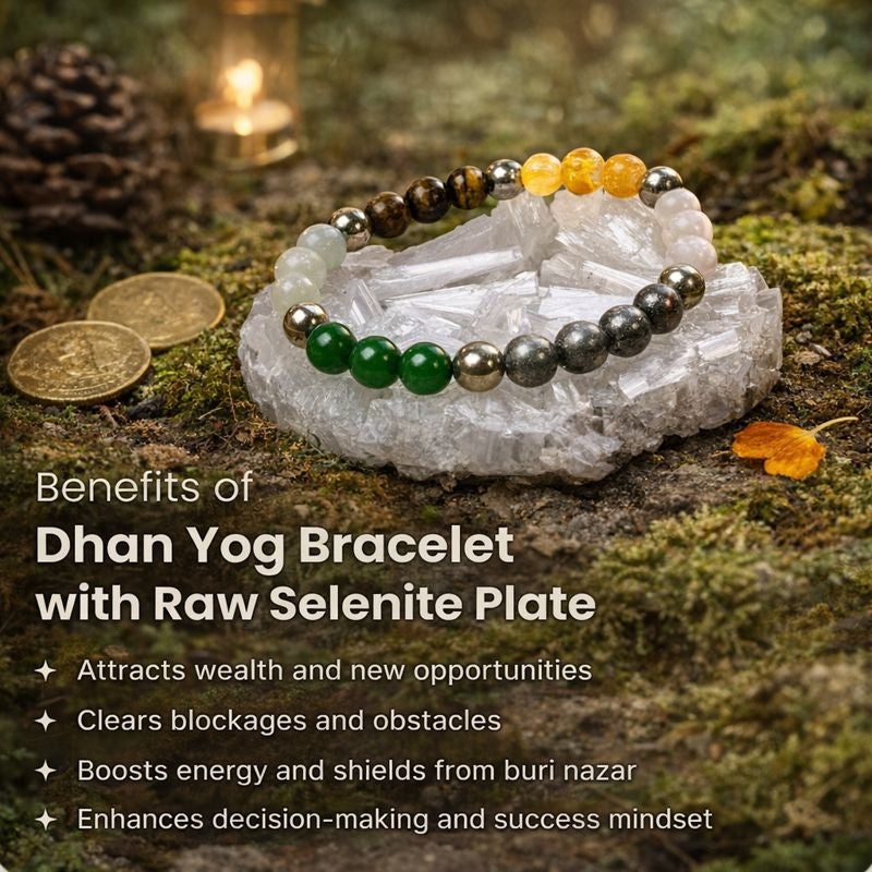 Dhan Yog Bracelet with FREE Raw Selenite Plate