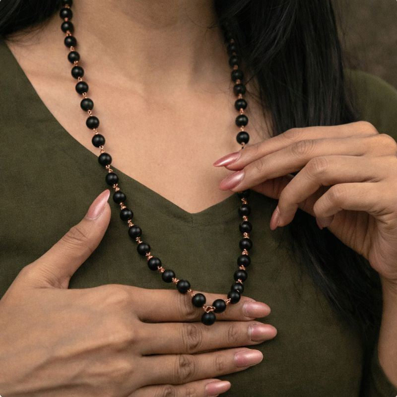 Karungali Malai with Copper Wire – 8mm (54+1 Beads)