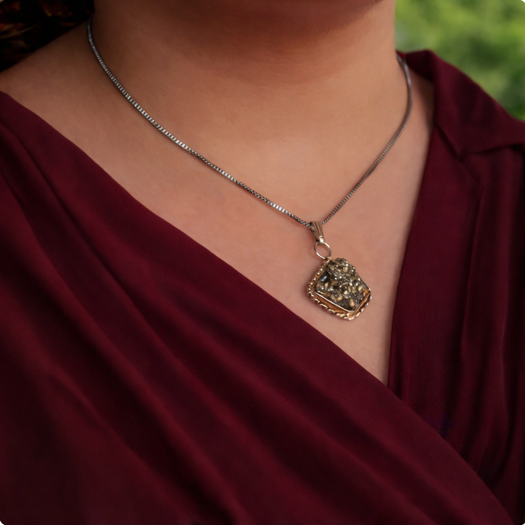 Raw Pyrite Pendant