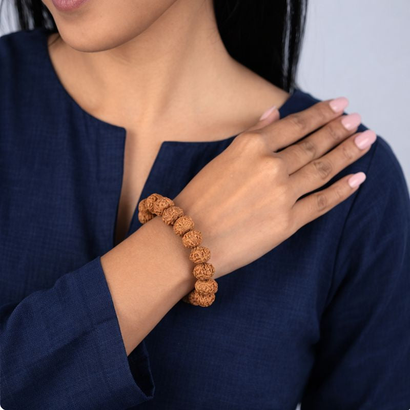 Divya Raksha Rudraksha & Karungali Mala with FREE 7 Mukhi Rudraksha Bracelet