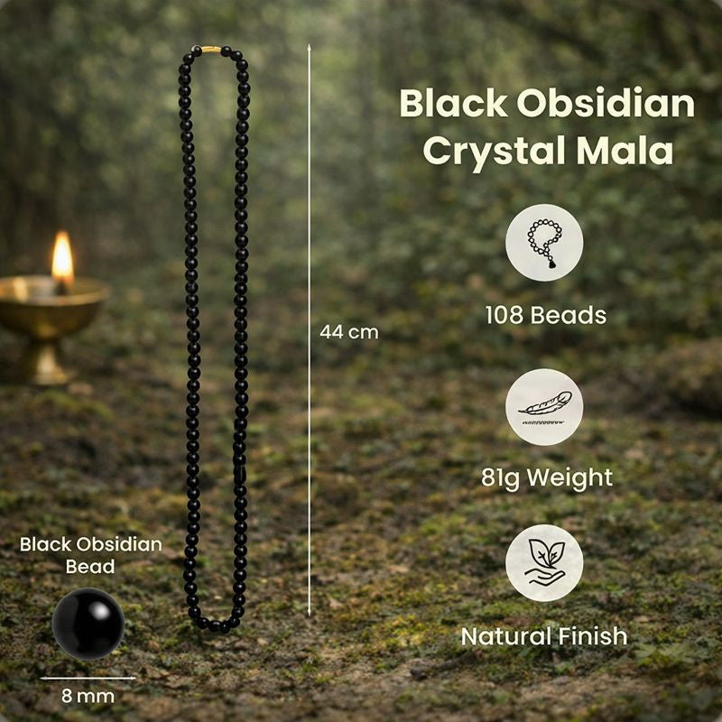Black Obsidian Mala
