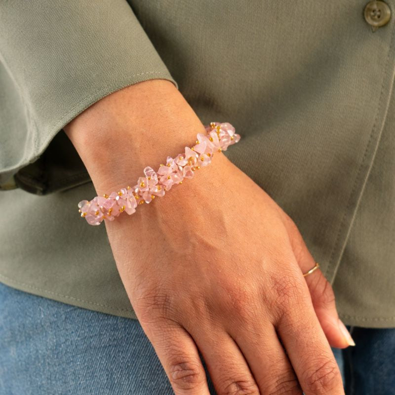 Love Attraction Chips Bracelet with FREE Raw Selenite Plate