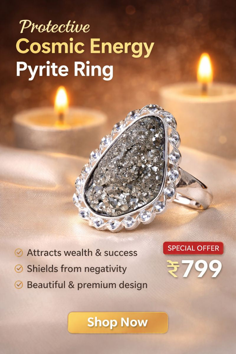 Protective Cosmic Energy Pyrite Ring