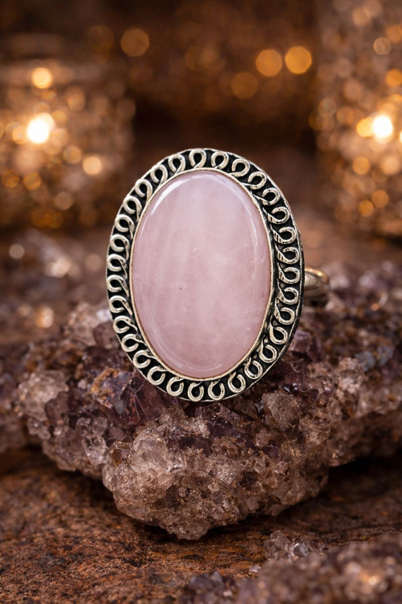 Rose Quartz Ring Adjustible
