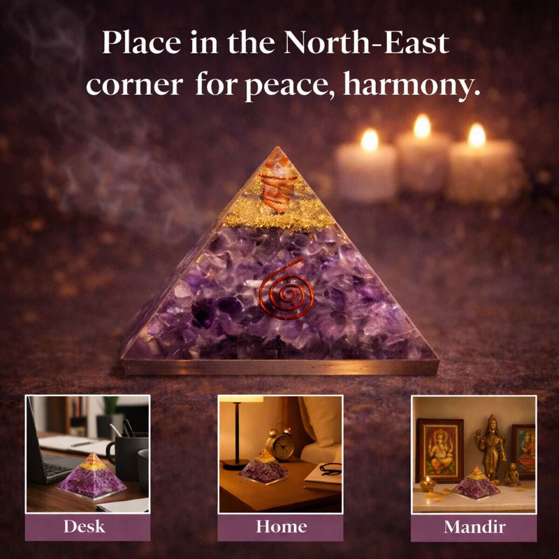 Amethyst Pyramid – Orgonite Energy Healing Pyramid