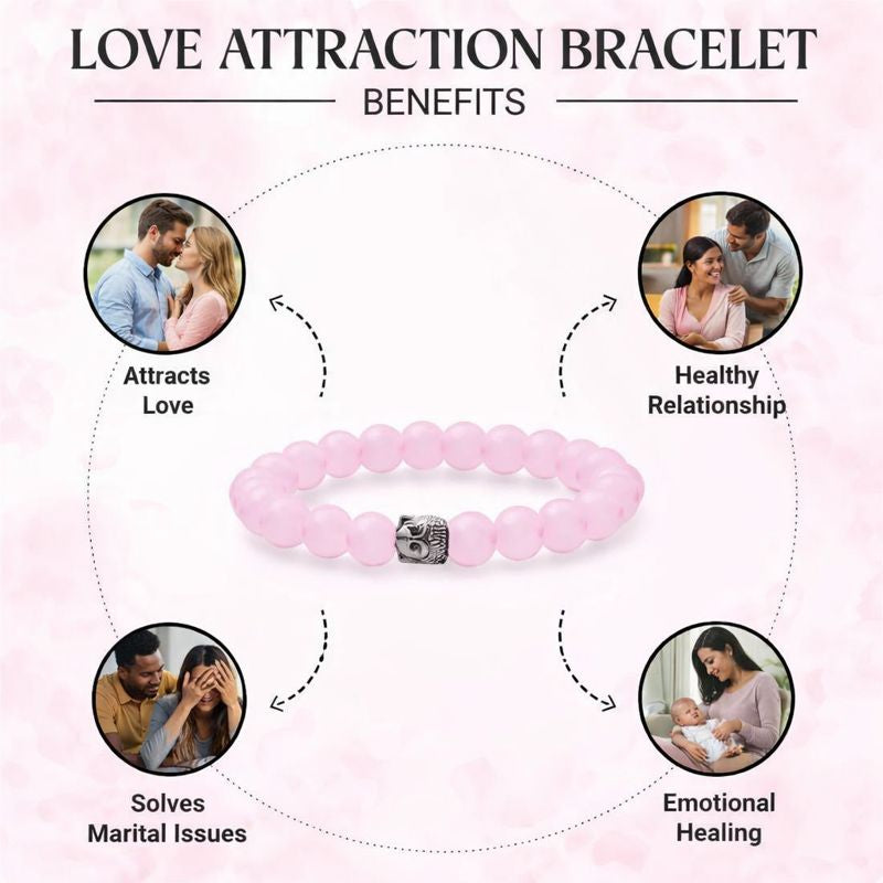 Rose Quartz Bracelet & Real Money Magnet Bracelet Combo