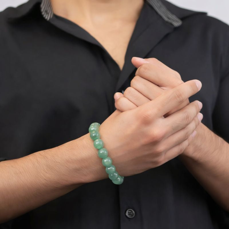 Luck and Harmony Green Jade Bracelet