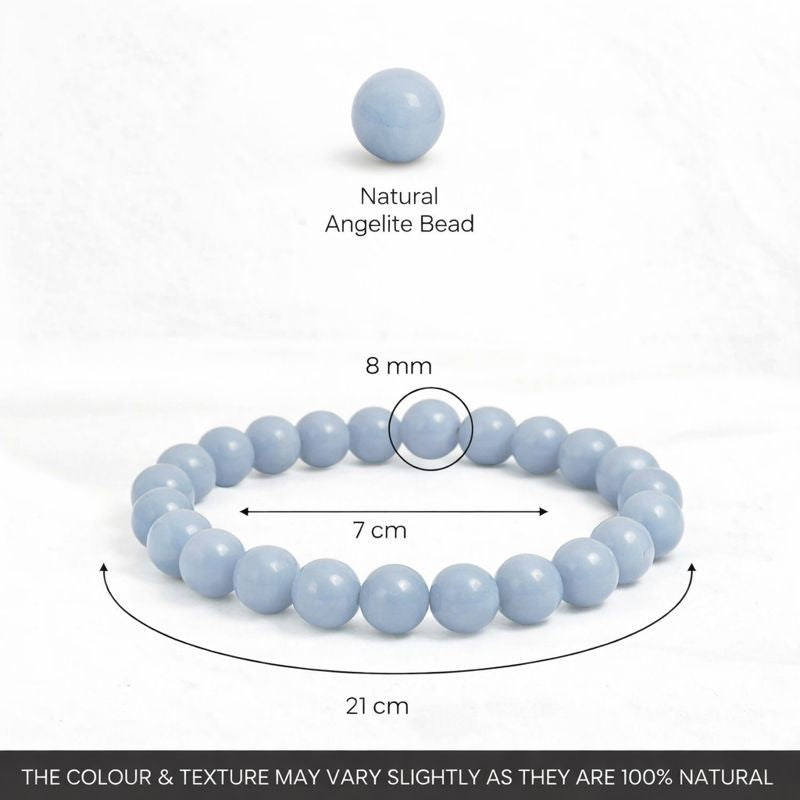 Angelite Bracelet for Communication , Peace, Harmony and Angelic connection