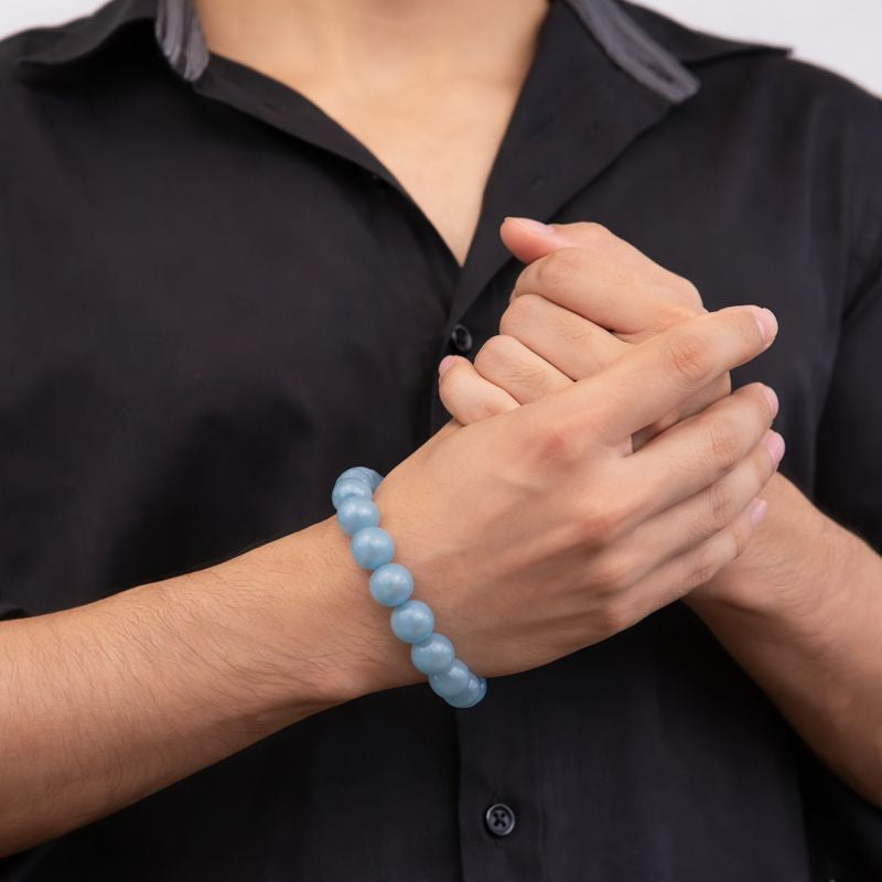 Angelite Bracelet for Communication , Peace, Harmony and Angelic connection