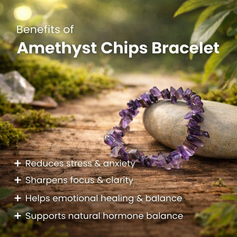 Amethyst Chips Bracelet Stretchable