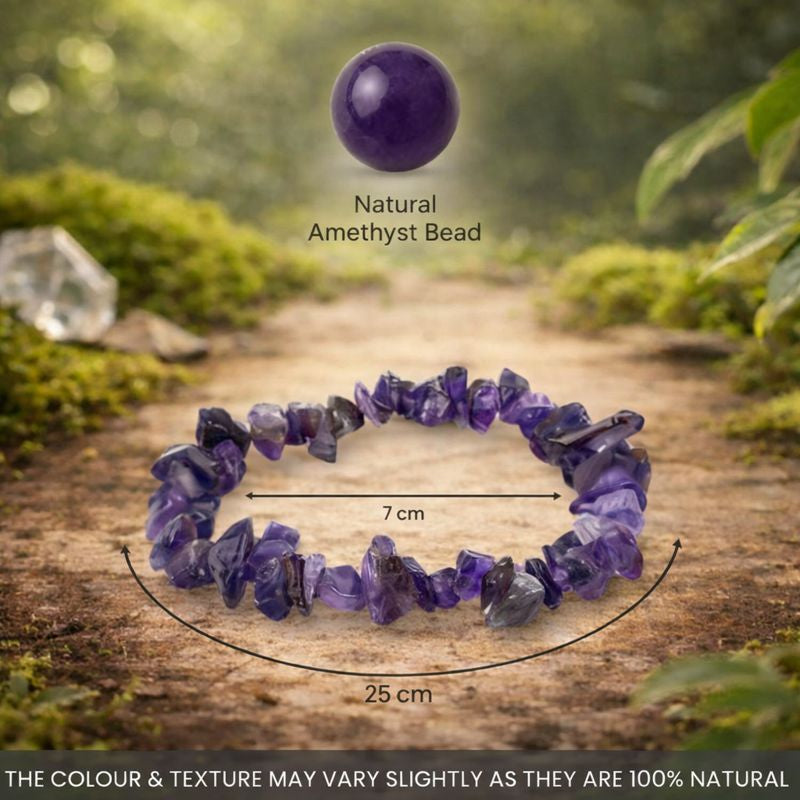 Amethyst Chips Bracelet Stretchable