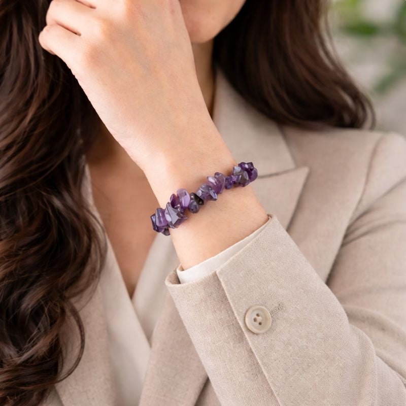 Amethyst Chips Bracelet Stretchable