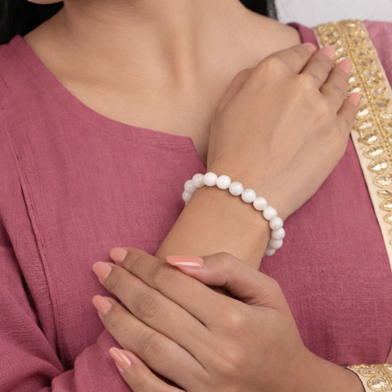 Moonstone Bracelet with FREE Raw Selenite Plate
