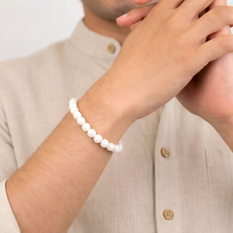 Moonstone Bracelet with FREE Raw Selenite Plate
