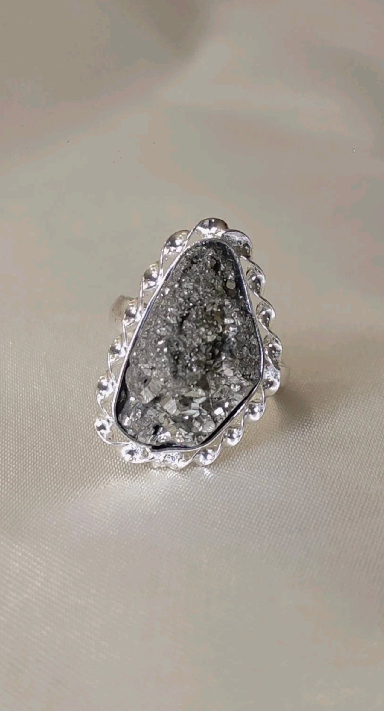 Protective Cosmic Energy Pyrite Ring