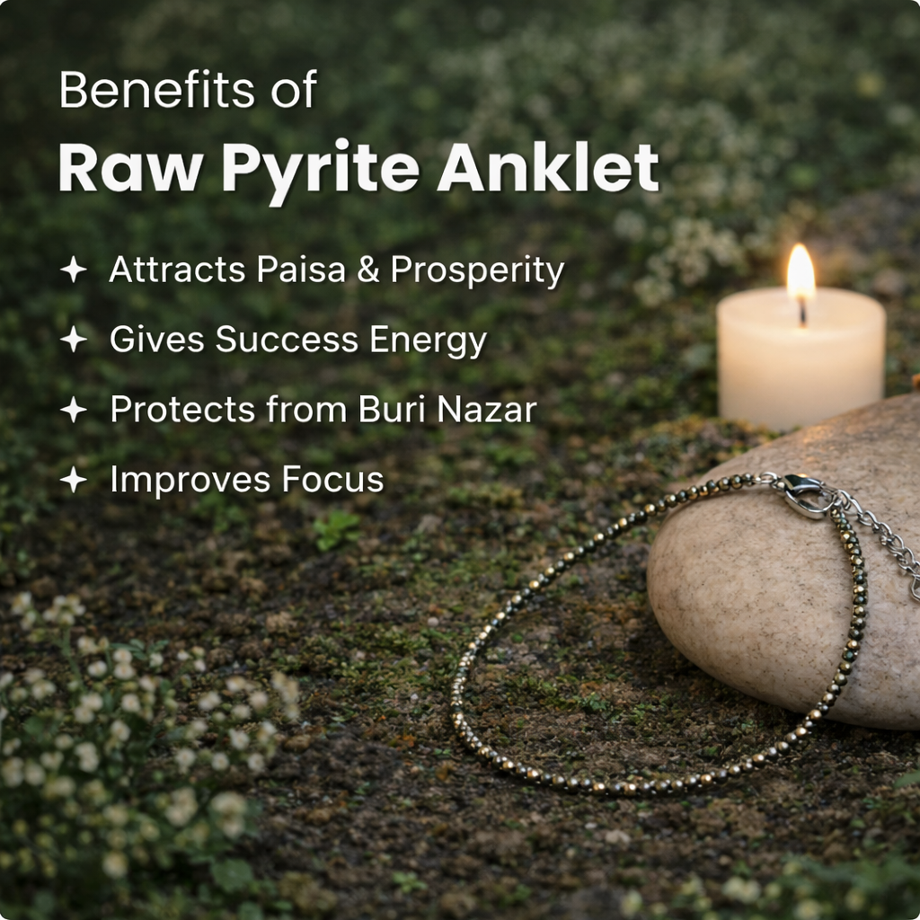 Pyrite Anklet with FREE Rose Quartz Bracelet